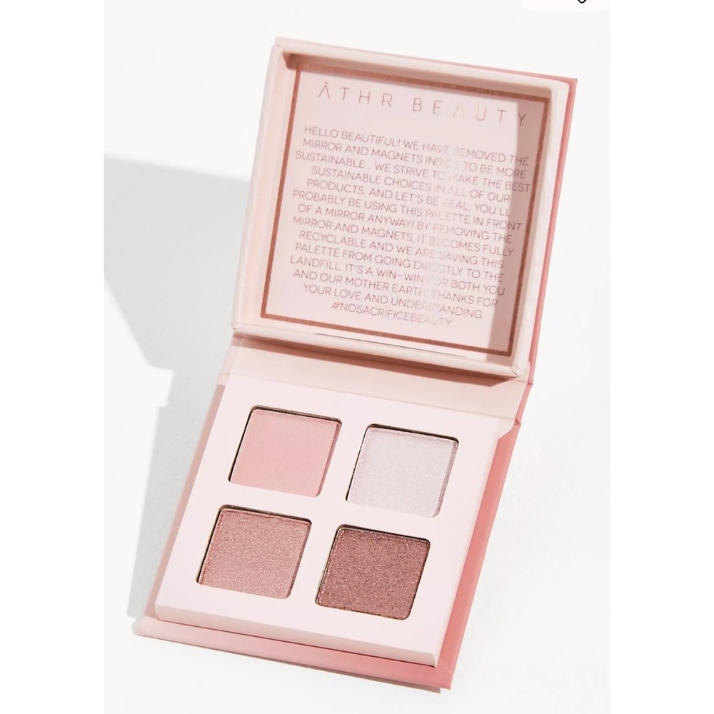 ATHR Beauty Rose Quartz Crystal Quad‎ Eyeshadow Palette 4 Shade Makeup Set